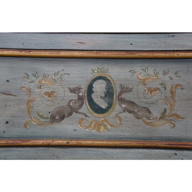 Late 20th Century Rare Karges French Provincial Artist Signed Cherry Chest Faux Marble Top Commode For Sale - Image 14 of 18