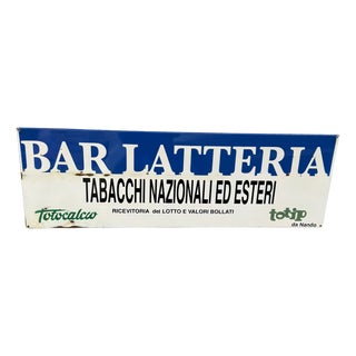 Vintage Bar Latteria Tobacco Sign, 1970s For Sale