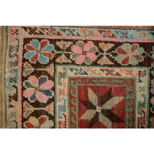 Textile Vintage Distressed Oushak Square Rug Mat - 1'7" x 1'8" For Sale - Image 7 of 7