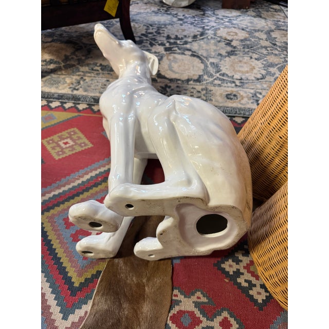 Vintage Italian Midcentury Style Life-Size Ceramic Greyhound Dog For Sale - Image 12 of 12