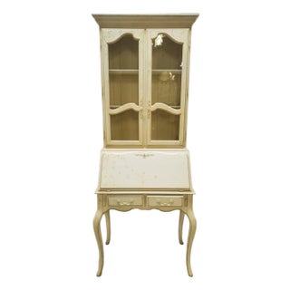 1990s Ethan Allen Secretary Desk French Country Paint decorated For Sale