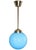Blue Pendant Lamp with Blue Glass Shade, 1940s. For Sale - Image 8 of 8