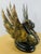 Wood Brutalist Bronze Swan Statues, Mid-20th Century Pair on Black Base For Sale - Image 7 of 13