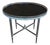 Round Brass Side Table with Black Glass in the style of Maison Jansen, French, 1960s For Sale