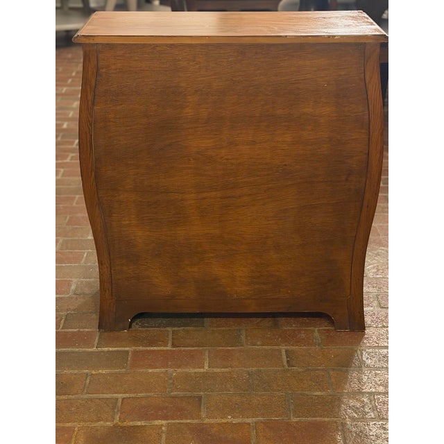 Vintage Weiman Oak Three-Drawer Accent Chest With Original Brass-Tone Hardware For Sale - Image 9 of 9