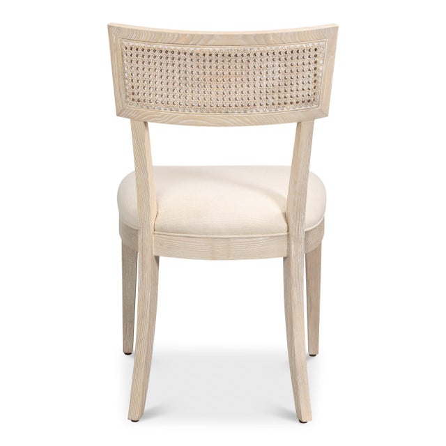 Swedish Klismos Cane Back Dining Chairs, Bleached Oak, Sets of 2 For Sale - Image 4 of 11