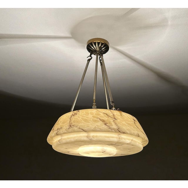 Art Deco Pendant Light in Amber Uranium Glass, 1930s For Sale - Image 9 of 18