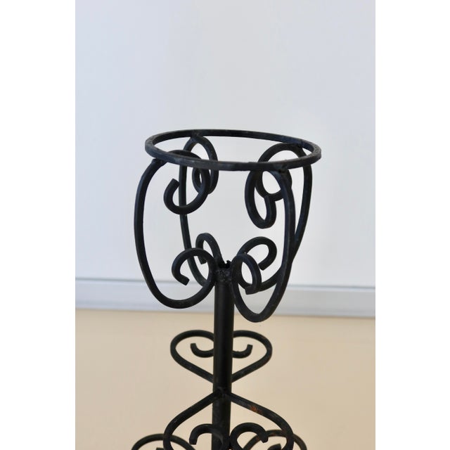 Vintage Black Metal Side Table with Scrollwork, 1960s For Sale - Image 4 of 6
