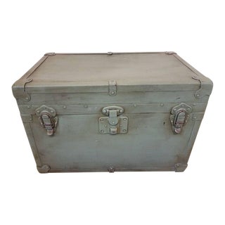 Vintage Green Trunk For Sale