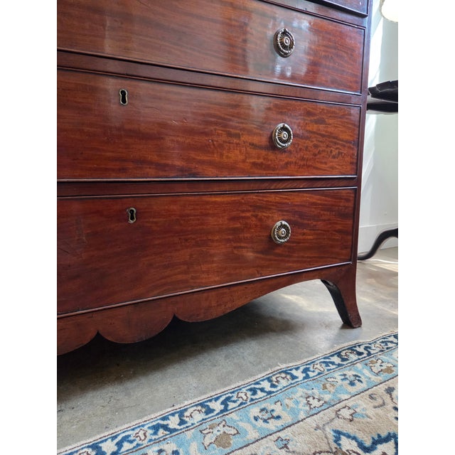 Georgian Mahogany Astragal Glazed Secretaire Bookcase on Swept Bracket Feet For Sale - Image 4 of 18