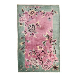 Zabihi Collection Chinese Art Deco Small Rug - 3' x 4'9" For Sale