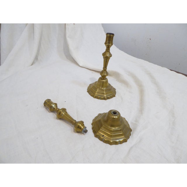 This pair of French candlesticks have traces of the old silverleaf on the underside.