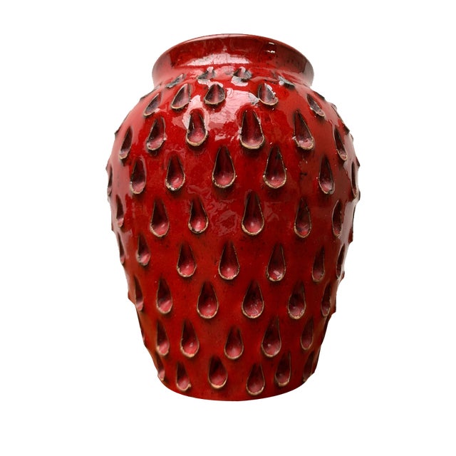 Mid-Century Italian Strawberry Pottery Vase by Fratelli Fanciullacci for Bitossi, 1960s For Sale