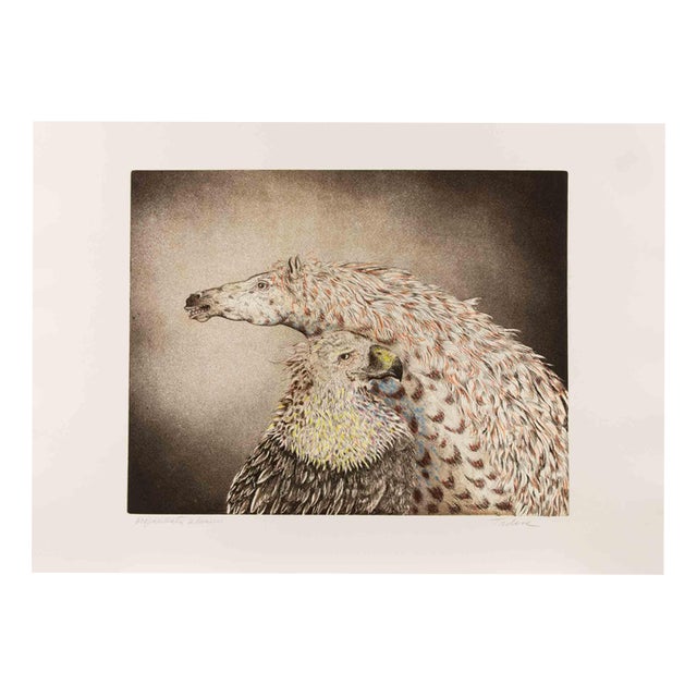 Benito Trolese, Eagle and Horse, 1990s, Etching For Sale