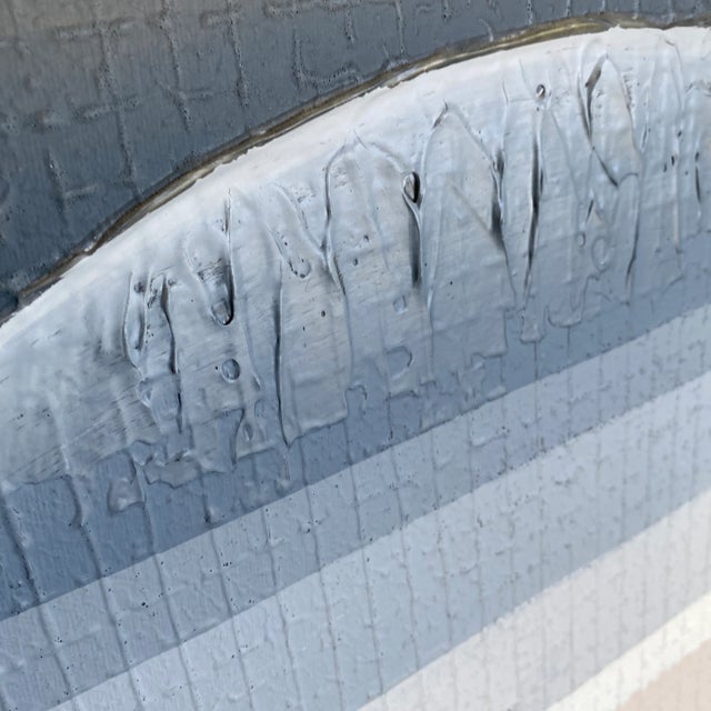 Paint Original Oversized Blue Cubist Style Geometric Painting For Sale - Image 7 of 12