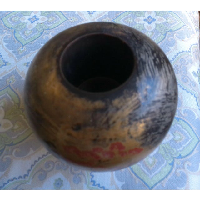 Mid-Century Japanese Black Lacquered Wood Candle Holders, a Pair For Sale - Image 4 of 5