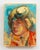 The artwork features a contemplative figure with a striking expression, enveloped in vibrant hues of gold and blue. The...