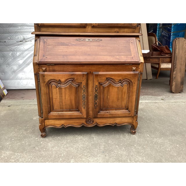 1950s French Cherry Bookcase/Secretary For Sale - Image 5 of 11