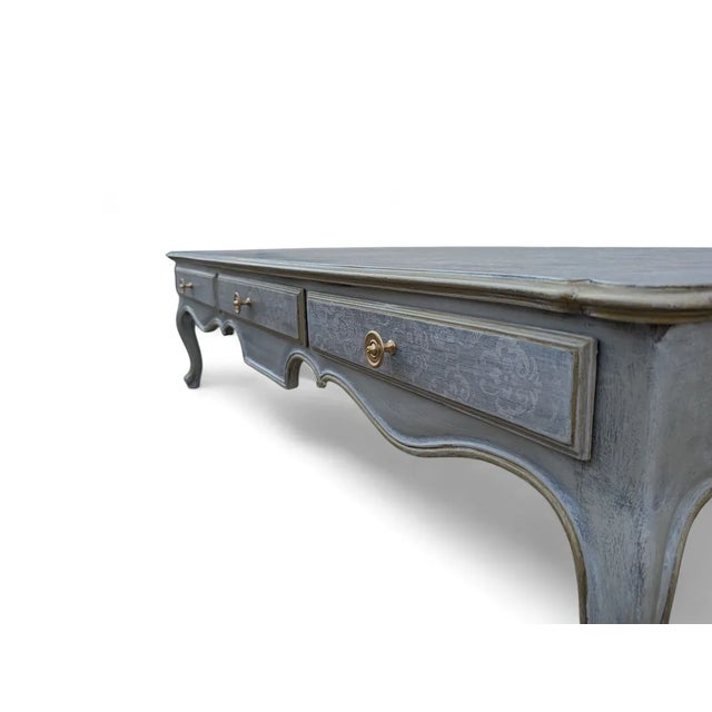 Vintage French Classic Style Walnut Coffee Table, 1970s For Sale - Image 4 of 9