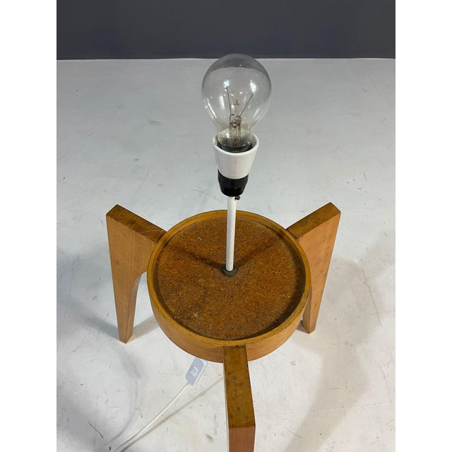 Wood Large Floor Lamp in Wood & Frosted Glass by Uluv, Czechoslovakia, 1960s For Sale - Image 7 of 14