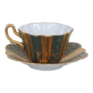 Royal Stuart Spencer Stevenson England Jeweled Fairy Tea Cup and Saucer 4413b For Sale