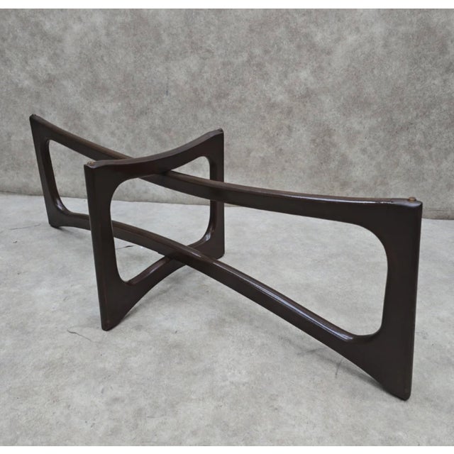 Mid-Century Modern Mid Century Modern Adrian Pearsall Style Bowtie With Rectangular Glass Top Coffee Table For Sale - Image 3 of 4