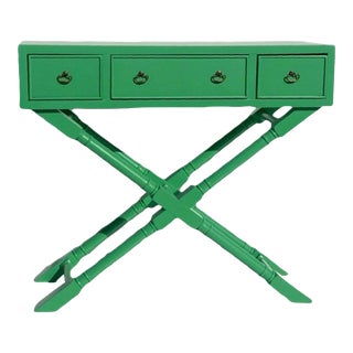 1970s Mid Century Modern American of Martinsville Campaign Console Table Professionally Restored For Sale