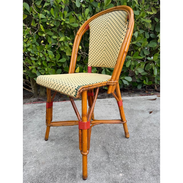 French Vintage French Bistro Bent Bamboo Side Chair For Sale - Image 3 of 12