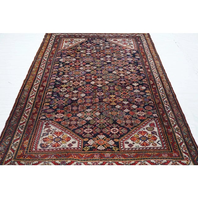 Antique Qashqai Rug 4'6'' x 8'2'' For Sale - Image 10 of 11