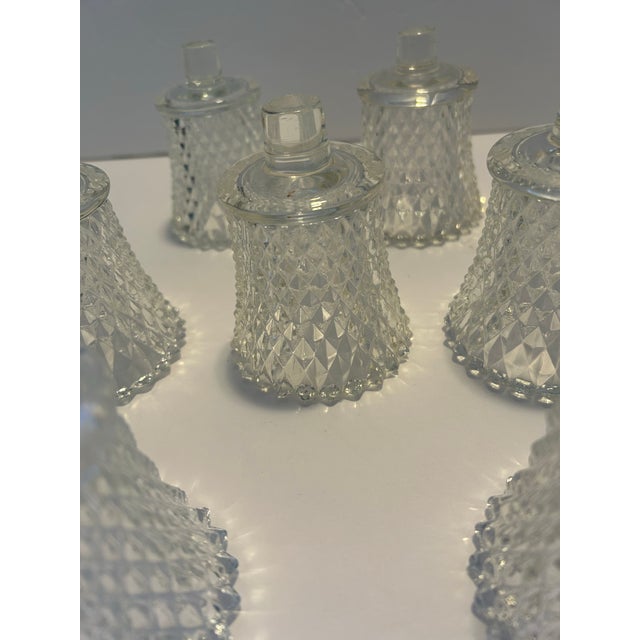 Mid-Century Modern 1970s Clear Diamond Point Peg Votive Candle Holders-Set of 8 For Sale - Image 3 of 12