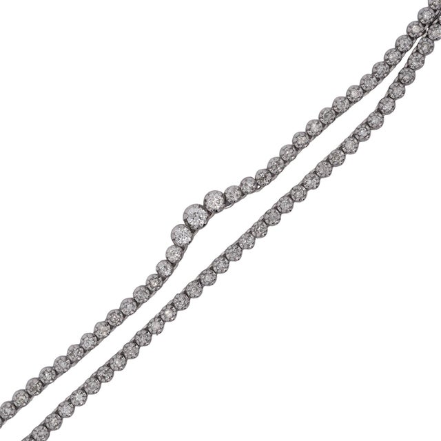 3.5 Carat Diamond Cupcake Graduated Tennis Necklace For Sale In Miami - Image 6 of 9