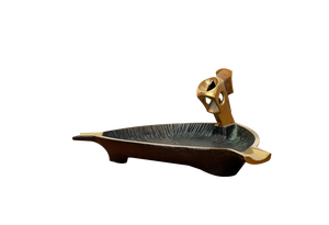 Mid-Century German Brass Ashtray with Cigar Cutter, 1950s