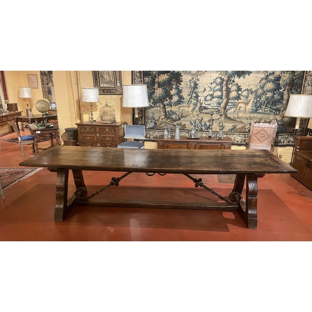 Spanish Medieval Style Monastery Table in Oak For Sale - Image 5 of 14
