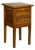 Petite French 1870s Walnut Side Table with Tambour Door and Tapering Legs For Sale