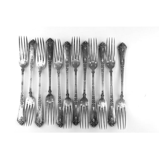 Antique Silver Dessert Forks, 1900s, Set of 12 For Sale - Image 10 of 12
