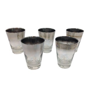 Double Shot Silver Ombre Glasses - Set of 5 For Sale