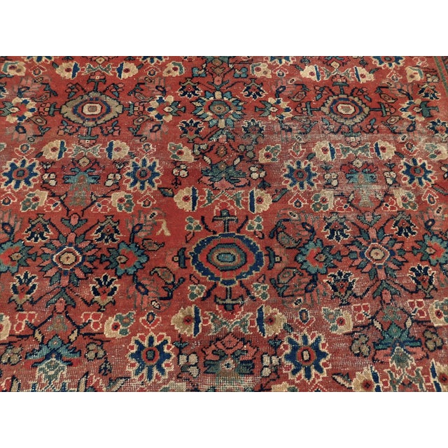 Brick Red Rare Antique Persian Mahal Rug. 7'7"x 10'2" For Sale - Image 8 of 16