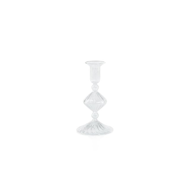 Zyrandol Glass Taper Holders, Set of 2, 7" For Sale - Image 4 of 4