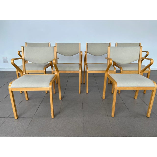 Dimensions: H 31” x W 18” x D 21” x SH 18” Set of 6 Mid-Century Modern designer Czech dining chairs from 1980s....