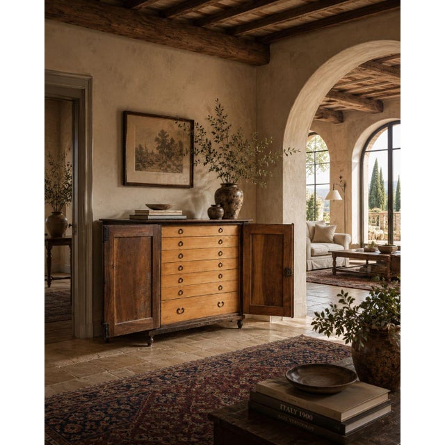 Antique Emilian sideboard in solid walnut with internal drawers, large in size. Dimensions: length 146 cm – depth 70 cm –...