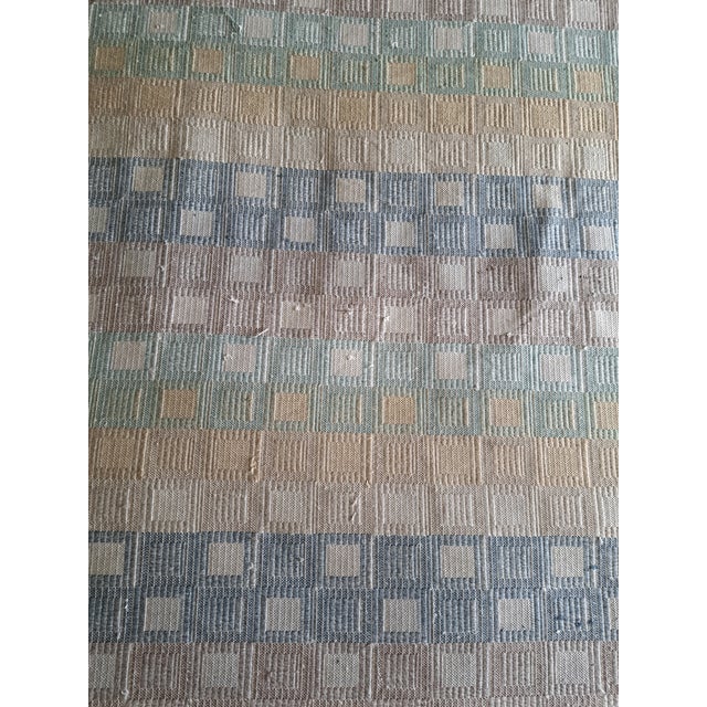 Vintage Textured Abstract Velvet Grey Mauve Teal Golden Mustard on Alabaster Background Upholstery Drapery Fabric For Sale In West Palm - Image 6 of 12