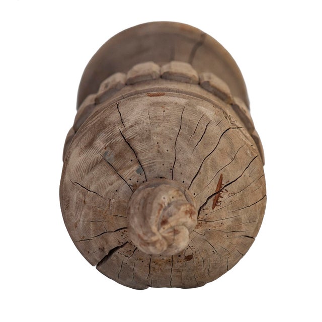Antique Distressed Architectual Wood Finial For Sale - Image 10 of 10