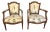 Two French XVIII Century Upholstered Arm Chairs For Sale