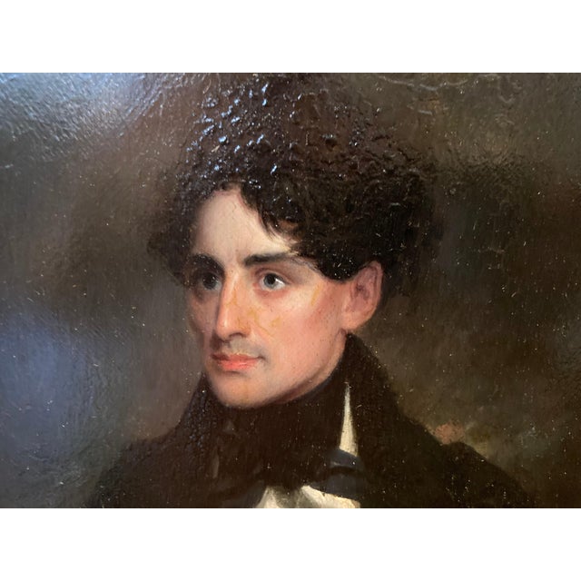 A superbly detailed, handsome and evocative American School portrait of a young gentleman, dating to approximately...