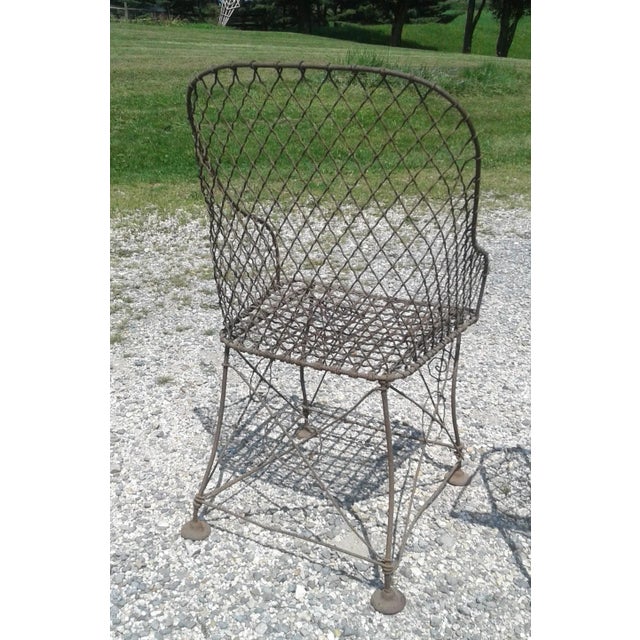 Antique Victorian Style Wire Chairs - Set of 2 For Sale In Cleveland - Image 6 of 12