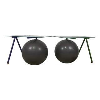 Coffee Tables with Metal Structure, 1980s, Set of 2 For Sale
