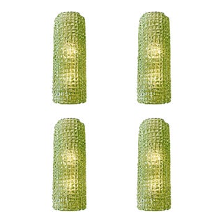 Italian Contemporary Green Murano Glass “Crocodile” Wall Sconces — Lot of 4 For Sale