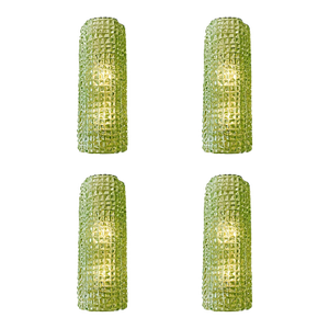 Italian Contemporary Green Murano Glass “Crocodile” Wall Sconces — Lot of 4