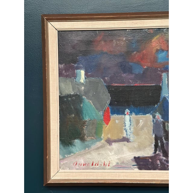 Mid-Century Modern Arnold W. Pedersen, Promenad, 1960s, Oil Painting on Canvas, Framed For Sale - Image 3 of 17