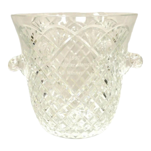 Vintage "1997 Ben Miller Memorial Winner" Diamond Cut Crystal Glass Ice Bucket
